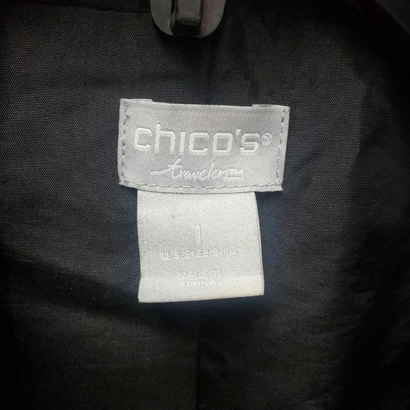 Chico's Baroque Gold/Black Embroidered Open Jacket - Picture 3 of 6